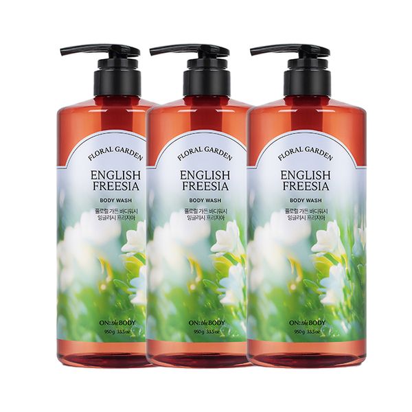 [Large Capacity] On the Body Floral Garden Body Wash 950g x 3 (Freesia Scent)