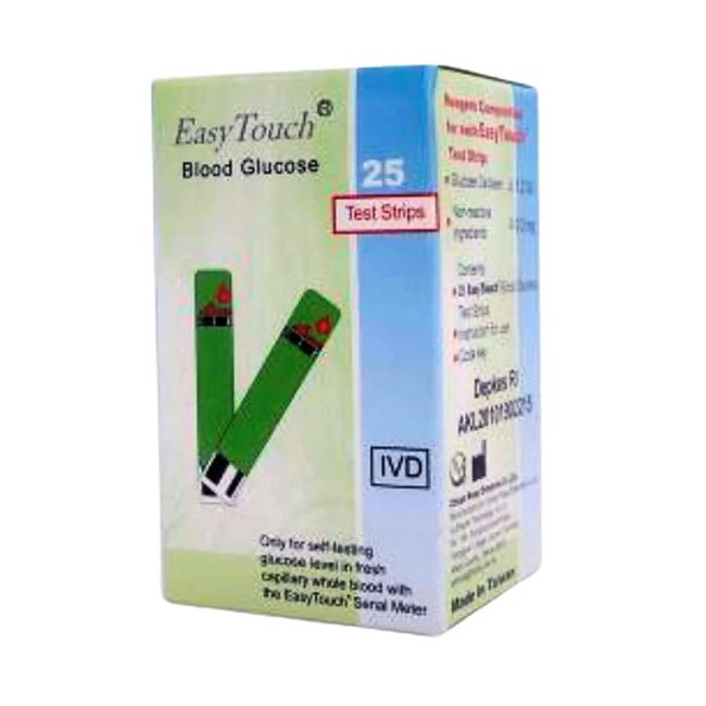 Original New Easy Touch Test Strip For Blood Glucose Level Check - 25 Strips