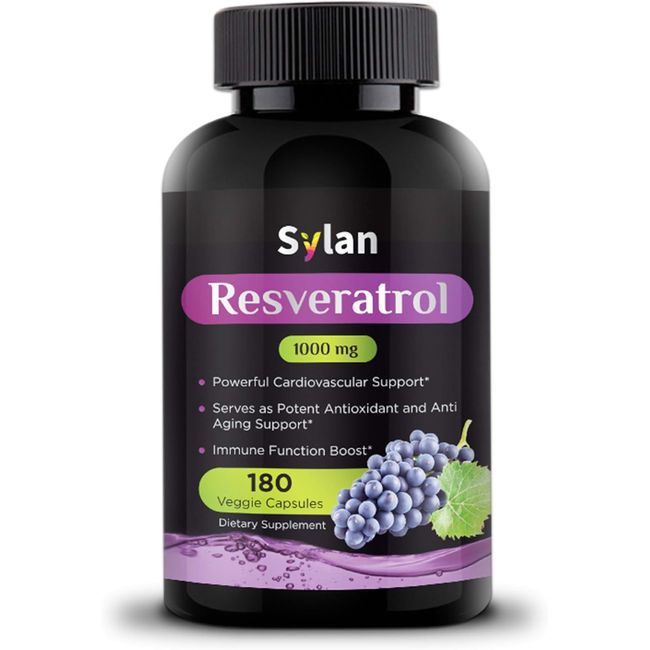 Sylan Trans Resveratrol 1000Mg 180 Capsules Antioxidant anti Aging Supplement Su