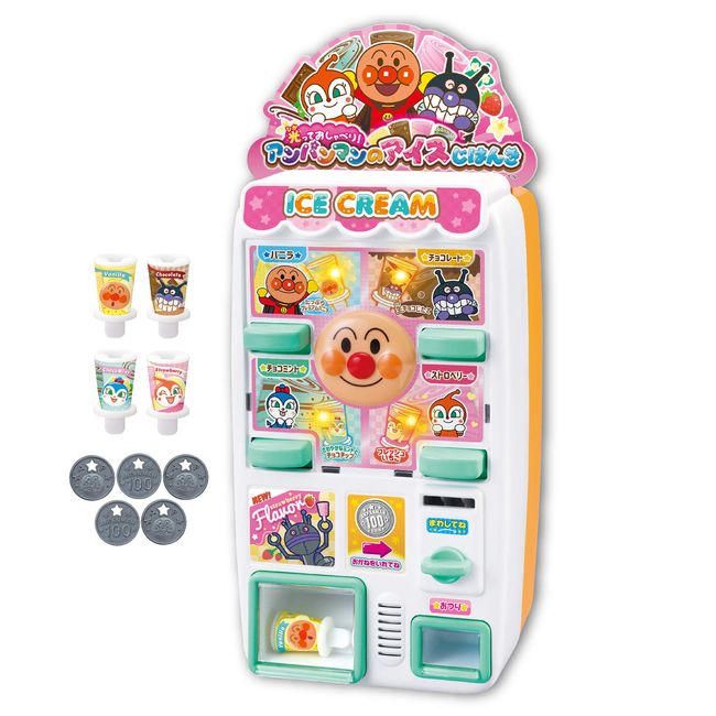 JOYPALETTE Anpanman Glow and Chat! Anpanman Ice Jinki, Width 5.1 x H9.4 x D 4.5 inches (130 x 240 x 115 mm)