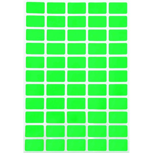Royal Green Removable Stickers 550 Pack, Neon Green 2.5cm x 1.6cm Rectangular Labels