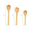 BambooMN Bamboo Spoons - Round Head Small Solid Bamboo Spice/Salt/Sugar Spoons, Carbonized Brown 3.5" - 10pcs