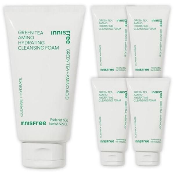 Innisfree Green Tea Amino Moisture Cleansing Foam 150g 5pcs_MC