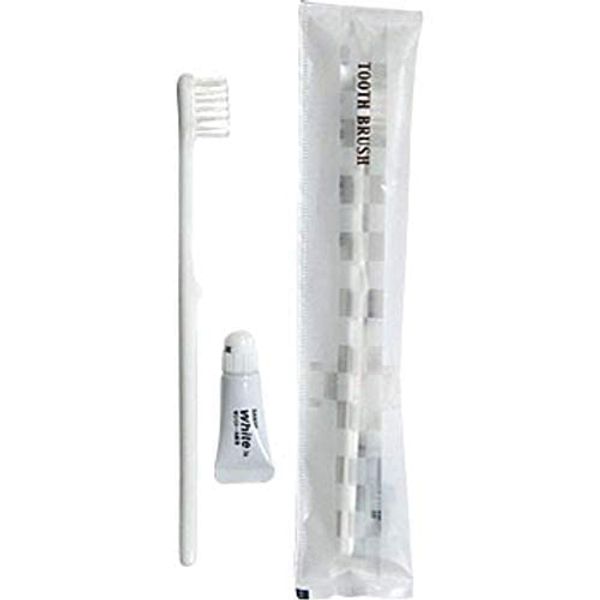 Sanyo Bussan Commercial Disposable Toothbrush + Toothpaste, Individually Packaged, Made in Japan, Hotel Amenities (50 Pieces)