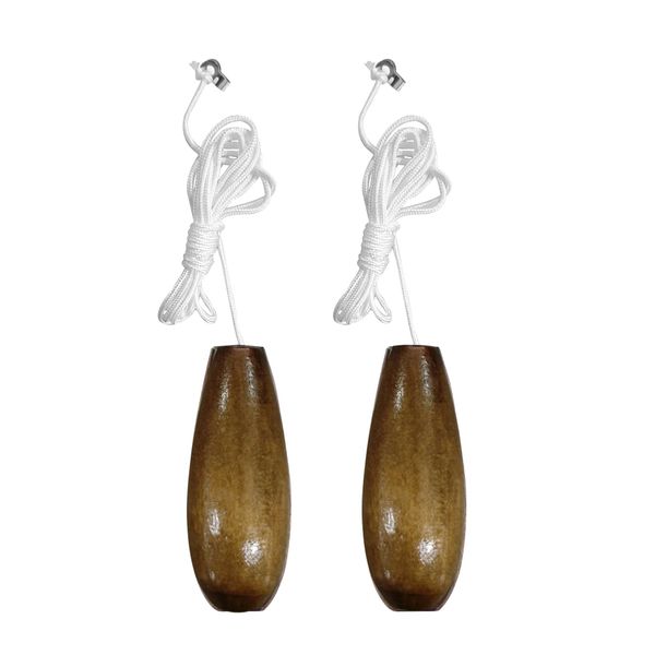 Benaewa 2 Pcs Light Pull Cord, Wood Pull Cord Handle with 150cm Extension, String Handle Connector for Bathroom, Fan Switch
