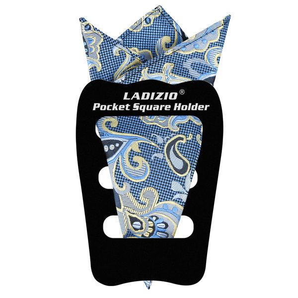 LADIZIO Pocket Square Holder, Pocket Squares for Men, Accessories for Men’s Square Scarf, Suits, Tuxedos, Vests and Dinner Jackets 1/2/3/5/8 Pack Assorted