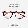 Boomer Eyeware Classic Stylish Bifocal Rounders, Reading Glasses for Men & Women, 3.00, Brown