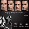 MAX-T Men's Electric Shaver - Corded and Cordless Rechargeable 3D Rotary Shaver Razor for Men with Pop-up Sideburn Trimmer Wet and Dry Painless 100-240V Black