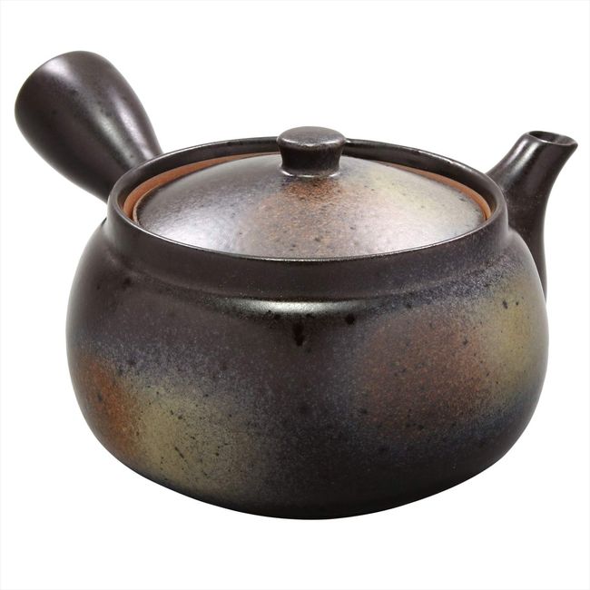 Ichikyu 585-15 Mino Pottery, Plenty of Pouring, Large Teapot, Capacity Approx. 13.5 fl oz (400 ml), For 2-3 People, Bizen Style, Brown, Plain, Ceramic, Made in Japan