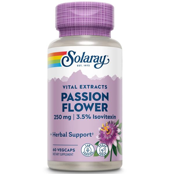 Solaray Passion Flower Extract Supplement, 250 mg | 60 Count