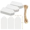 Box.it.pack.it Kraft Paper Gift Tags, White, Scallop 8x4 cm, 100 Pack with String