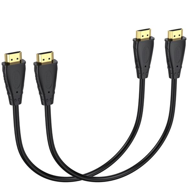 MOSIMLI Short HDMI Cable 1 Foot, 2-Pack 4K UHD HDMI Cables Male to Male Adapter for ARC & CL3 Rated | for Laptop, Soundbar, Monitor, PS5, PS4, Xbox One, Fire TV, etc