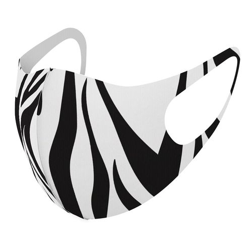 Design Mask, Set of 2, Polyester, Washable, Cloth Mask, Unisex 011577 Zebra Animal Pattern
