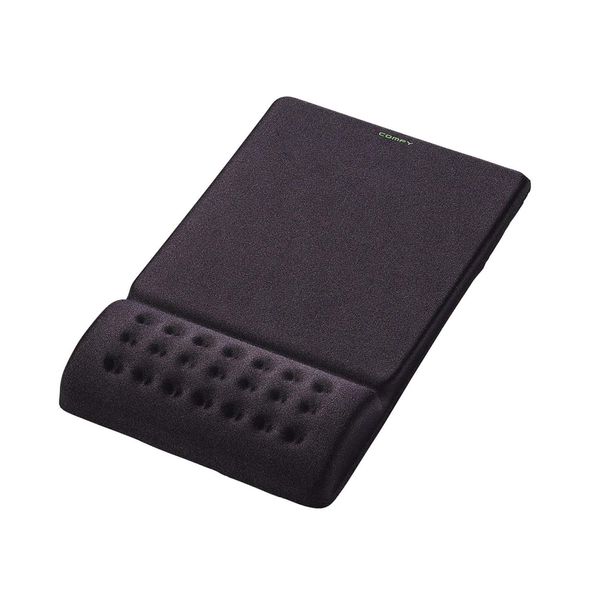 Elecom Comfy MP-095BK Mouse Pad with Integrated Wrist Rest, Anti-Fatigue, Soft, Black