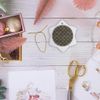 3 inch Snowflake Porcelain Ornament - Chic Image of Gold Celtic Knots Pattern Patterns