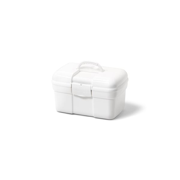 LIKE-IT Storage Case, Carrying Case with Tray, Approx. Width 10.9 x Depth 7.2 x Height 6.5 inches (27.7 x 18.2 x 16.5 cm), All White, Made in Japan, Small Storage, First Aid Kit, Handle, Medicine Box,