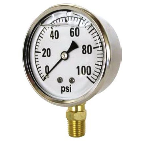 Valley Industries 2 1/2" Single Scale Liquid-Filled OEM Gauge; 0-100 PSI (2141GXB100)