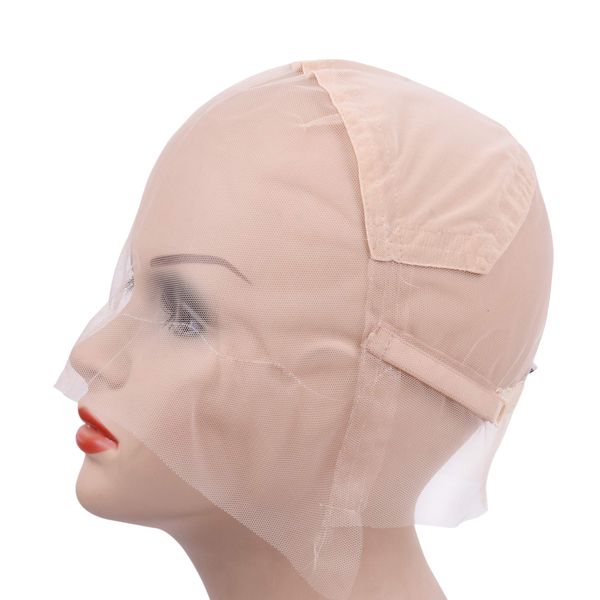 YANTAISIYU Full Lace Wig Cap Wig Base with Adjustable Strap Hairnet Cap for Making Wig Caps (Beige M 22inch)