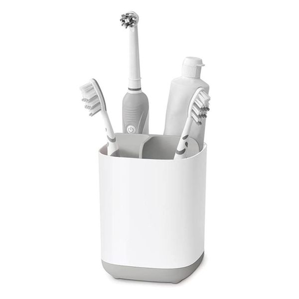 Joseph Joseph Easy-Store - Compact Toothbrush Holder Caddy Bathroom Storage , Grey/White, Regular