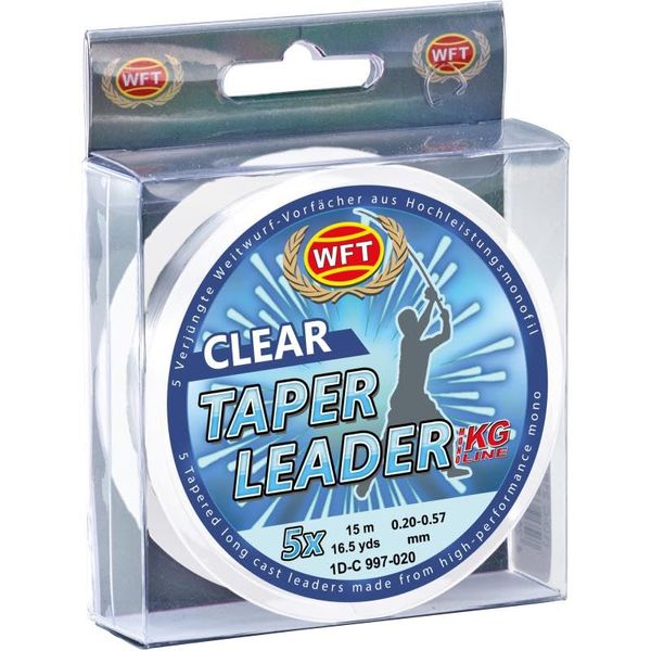 WFT Taper Leader 0.23-0.57 Clear 5 x 15 m