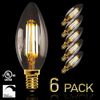 NITOR Lighting LED Candelabra Bulb, 4 Watt E12 Filament Candle Light bulbs,