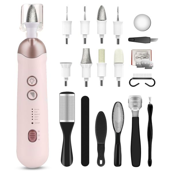 18 in 1 Electric Nail File Set, 8 in 1 Professional Manicure and 10 in 1 Pedicure Kit, Cordless Led Electric Nail Drill Kit, 5 Speeds Nail Grinder for Human Women Baby