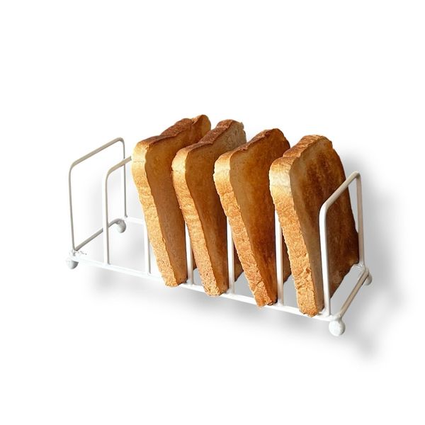 Nobel Toast Bread Rack, 6 Slice Holder,Storage Rack,- 6 slots White