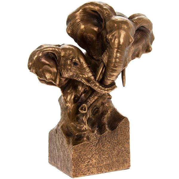 The Leonardo Collection Reflections - Elephant and Calf Bust - Bronzed effect
