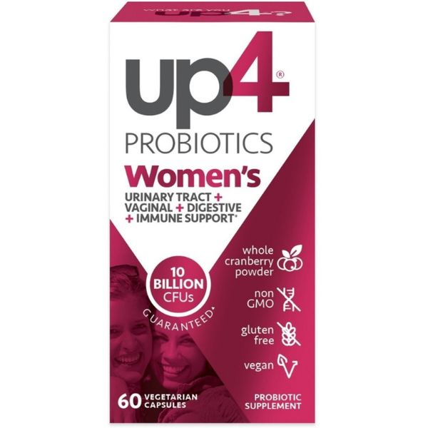 UP4 Women's Probiotic with Organic Cranberry Supplement Capsules 60 Ct Pack of 3