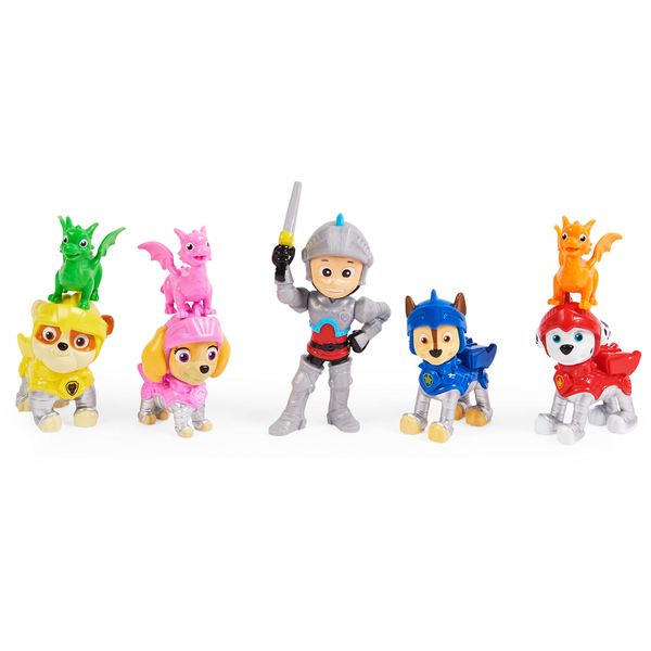 Paw Patrol, Rescue Knights Ryder and Pups Figure Gift Pack with 8 Toy Figures, Kids Toys for Ages 3 and up