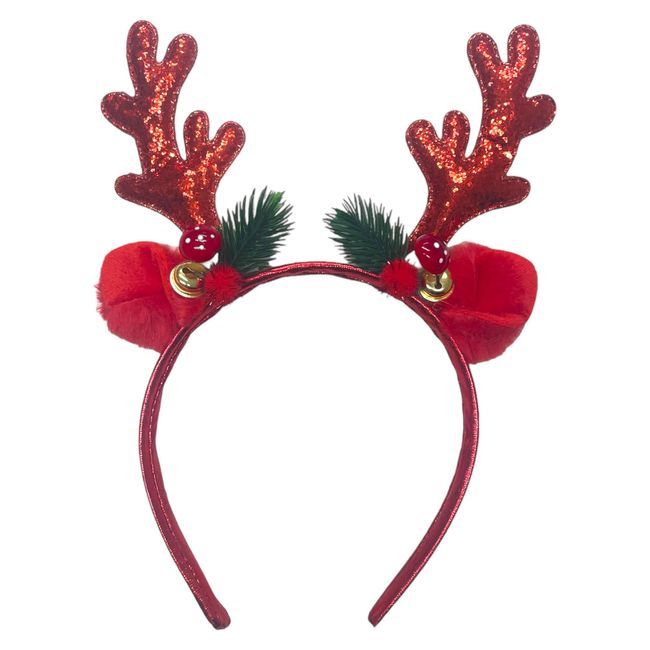 Bowfinity Christmas Inspired Reindeer Antlers Alice Headband Handmade beautiful Xmas Hair Accessory (Red Antlers)