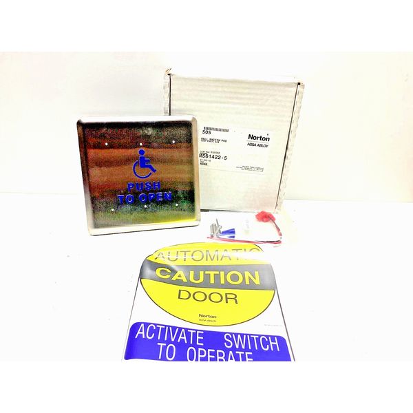 Norton PBS61N Handicap Automatic Entry Door Wall Switch 6 in Square