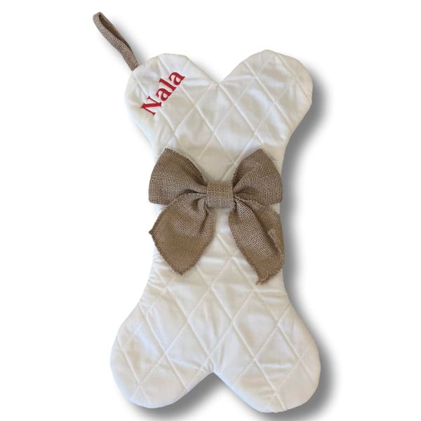 Custom Embroidered Bone Shaped Christmas Stocking From Made By R And R