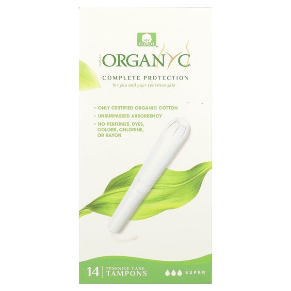 Organic Tampons, Super, 14 Tampons