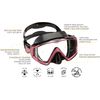 Cressi Liberty Triside Spe Diving Mask, Black/Black/Pink