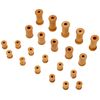 Papermania 22-Piece Bare Basics Wooden Bobbin, Brown