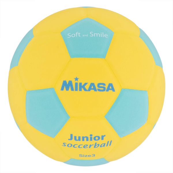 Mikasa SF3J-YLG Junior Soccer Ball, No. 3, Smile Soccer, Approx. 5.3 oz (150 g), Yellow/Light Green, Glued Ball, Recommended Inner Pressure 1.4 - 2.1 psi (0.10 - 0.15 kgf/cm2)