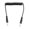 3.5mm to 3.5mm Flash Sync Cable Cord Camera Shutter Release Remote Control Cable Speedlight Trigger Connect Spring Coiled Wire for Canon Nikon Sony Most DSLR Camera