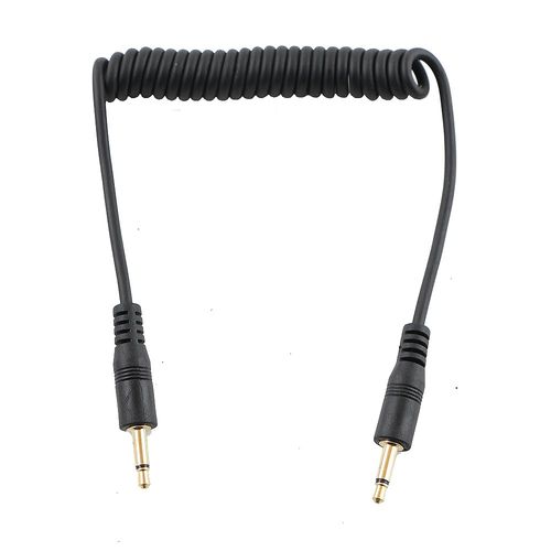 3.5mm to 3.5mm Flash Sync Cable Cord Camera Shutter Release Remote Control Cable Speedlight Trigger Connect Spring Coiled Wire for Canon Nikon Sony Most DSLR Camera