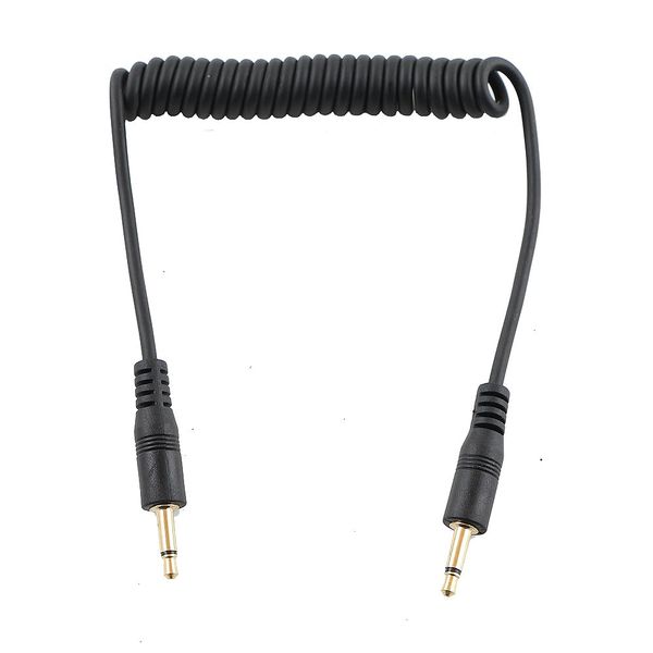3.5mm to 3.5mm Flash Sync Cable Cord Camera Shutter Release Remote Control Cable Speedlight Trigger Connect Spring Coiled Wire for Canon Nikon Sony Most DSLR Camera