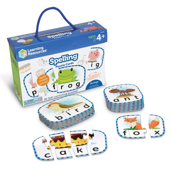 LEAR6086 LEARNING RESOURCES LEARNING RESOURCES SPELLING ENGLISH TODDLER PUZZLE CARDS