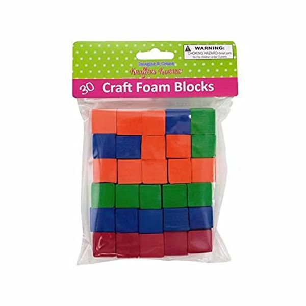 Foam Blocks 19mm Assorted Colors Set of 30 Pc