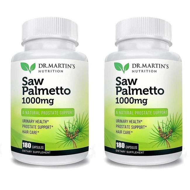 Dr. Martin's Super Strength Saw Palmetto 180 Capsules 2 Packs, 180 Tablets