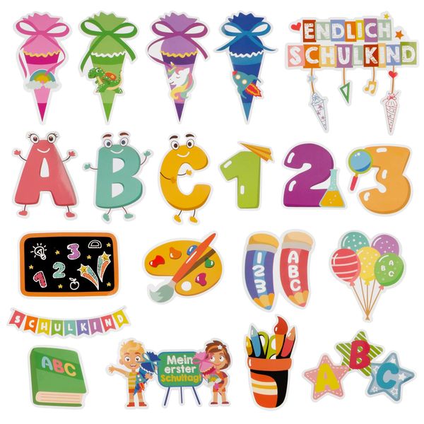 BETESSIN 100 Stücke Einschulung Sticker Schulanfang Aufkleber für Mädchen Jungen Schultüte Geschenkidee Fotoalbum Gästebuch Deko