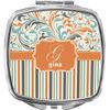YouCustomizeIt Personalized Orange Blue Swirls & Stripes Compact Makeup Mirror