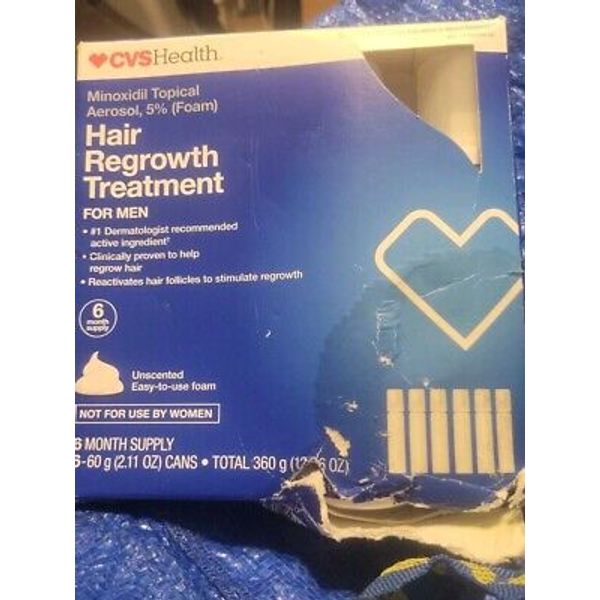 CVS Health Foam 5% Hair Regrowth Treatment for  Men 6 Month supply No Box