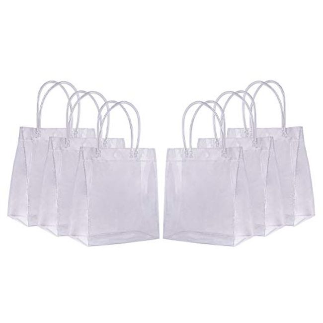 Clear Plastic Gift Bags With Handle, Reusable Transparent Gift