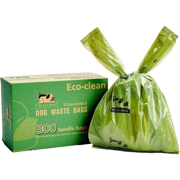 Dog Poop Bags, 300-Count Dog Waste Bags with Easy-Tie Handles, Guaranteed Leak-P