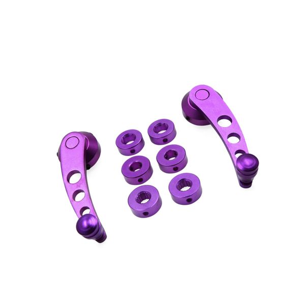 Partuto 2pcs Purple Universal Car Door Window Handle Cranks Winders Replacement