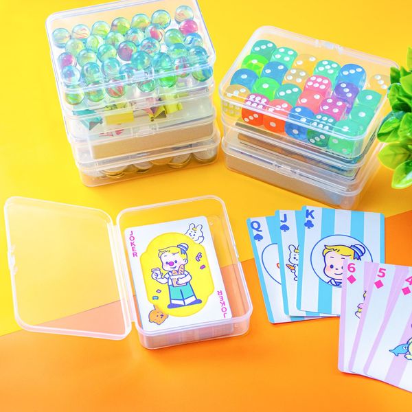 JINUPHION 8 Pcs Playing Card Case, Clear Card Deck Box Storage, Snap Closed Plastic Blank Game Card Holder for Bank Card/Business Card/Game Card (NO Cards)